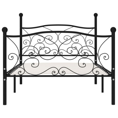 vidaXL Bedframe met lattenbodem metaal zwart 100x200 cm afbeelding3 - 1