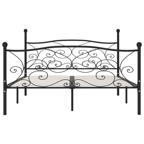 vidaXL Bedframe met lattenbodem metaal zwart 200x200 cm afbeelding3 - 1
