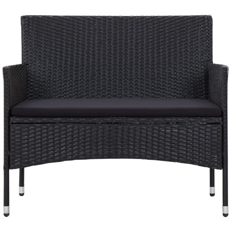 vidaXL 4-delige Loungeset met kussens poly rattan zwart afbeelding3 - 1