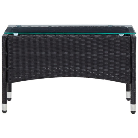 vidaXL 4-delige Loungeset met kussens poly rattan zwart afbeelding3 - 1