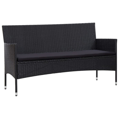 vidaXL 5-delige Loungeset met kussens poly rattan zwart afbeelding3 - 1