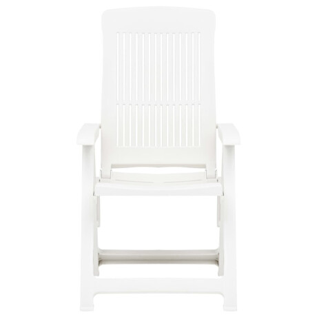 vidaXL Tuinstoelen 2 st verstelbaar kunststof wit afbeelding3 - 1