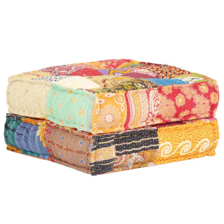 vidaXL Poef 60x70x36 cm stof patchwork afbeelding3 - 1