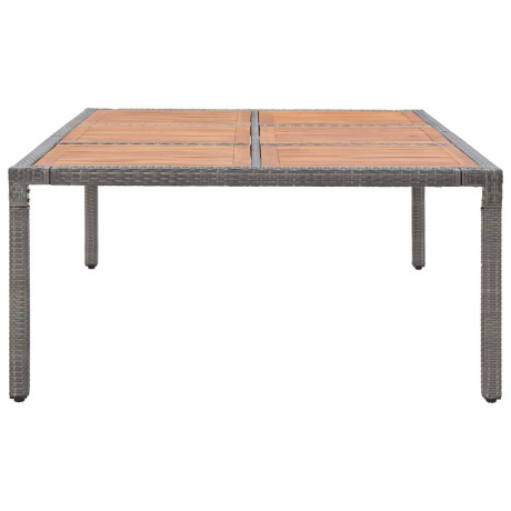 vidaXL Tuintafel 200x150x74 cm poly rattan en massief acaciahout grijs afbeelding3 - 1