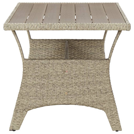 vidaXL Tuintafel 130x70x66 cm poly rattan grijs afbeelding3 - 1