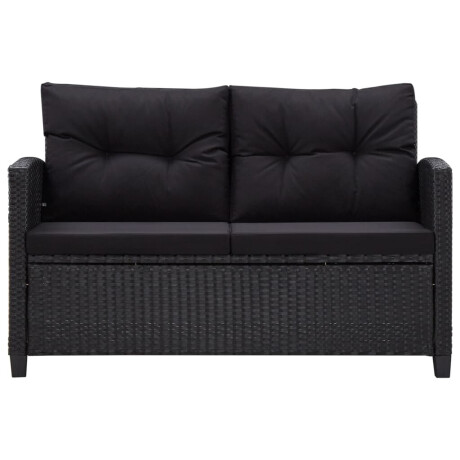 vidaXL 6-delige Loungeset met kussens poly rattan zwart afbeelding3 - 1