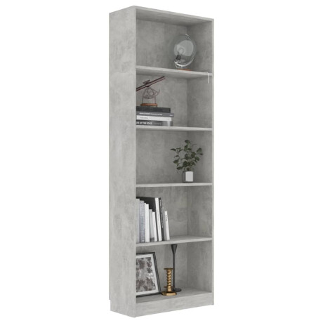 vidaXL Boekenkast met 5 schappen 60x24x175 cm bewerkt hout betongrijs afbeelding3 - 1