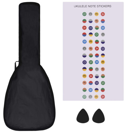 vidaXL Ukuleleset met tas voor kinderen sopraan 21'' donkerhoutkleurig afbeelding3 - 1