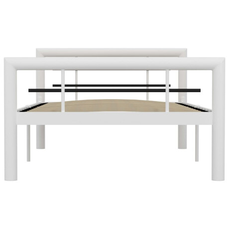 vidaXL Bedframe metaal wit en zwart 90x200 cm afbeelding3 - 1