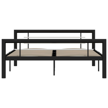 vidaXL Bedframe metaal zwart en wit 120x200 cm afbeelding3 - 1