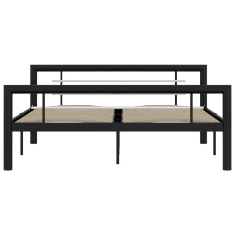 vidaXL Bedframe metaal zwart en wit 140x200 cm afbeelding3 - 1