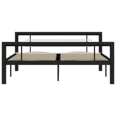 vidaXL Bedframe metaal zwart en wit 140x200 cm afbeelding3 - 1