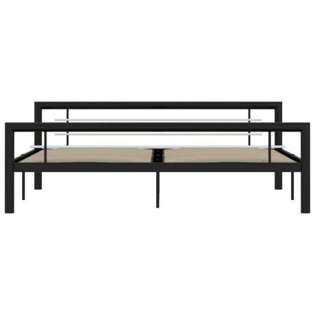 vidaXL Bedframe metaal zwart en wit 180x200 cm afbeelding3 - 1