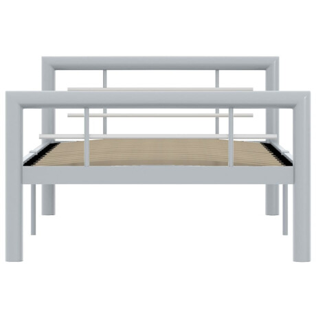 vidaXL Bedframe metaal grijs en wit 90x200 cm afbeelding3 - 1