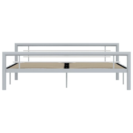 vidaXL Bedframe metaal grijs en wit 180x200 cm afbeelding3 - 1