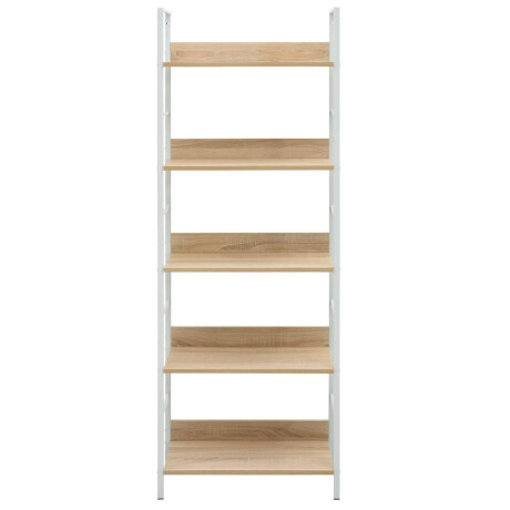 vidaXL Boekenkast 5 schappen 60x27,6x158,5 cm bewerkt hout eikenkleur afbeelding3 - 1