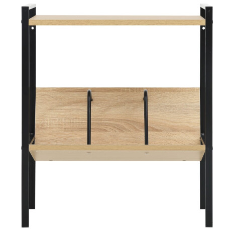 vidaXL Boekenkast 2 schappen 52x28x59 cm bewerkt hout zwart en eiken afbeelding3 - 1