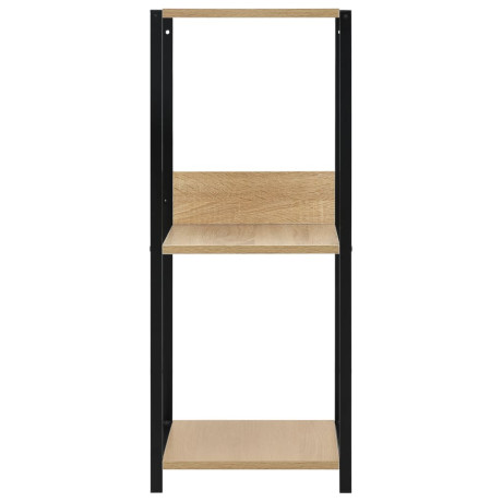 vidaXL Boekenkast 33,5x39,6x79,7 cm bewerkt hout zwart en eikenkleurig afbeelding3 - 1