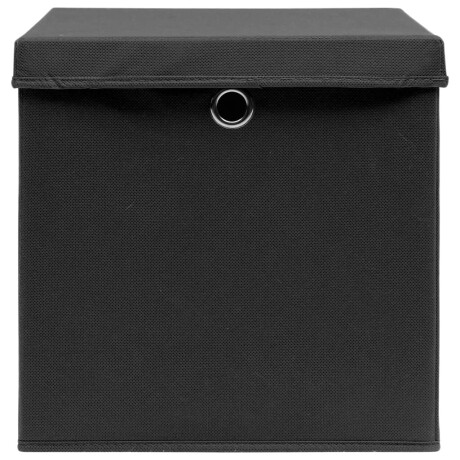 vidaXL Opbergboxen met deksel 4 st 32x32x32 cm stof zwart afbeelding3 - 1