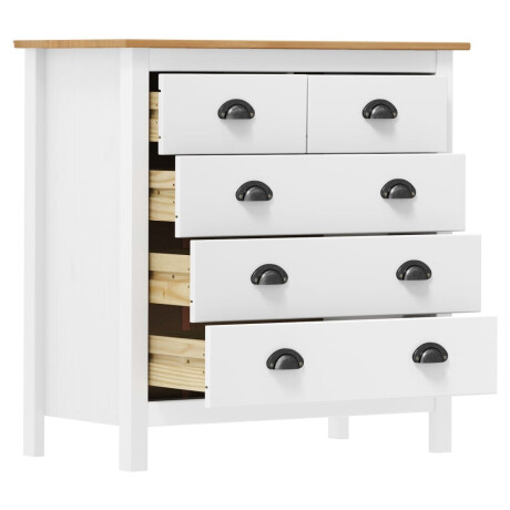 vidaXL Dressoir Hill 79x40x80 cm massief grenenhout wit afbeelding3 - 1
