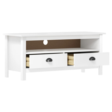 vidaXL Tv-meubel Hill 110x40x47 cm massief grenenhout wit afbeelding3 - 1