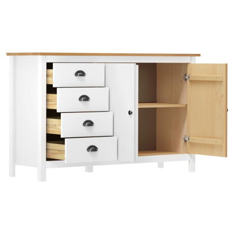 vidaXL Dressoir Hill 79x40x80 cm massief grenenhout wit afbeelding3 - 1