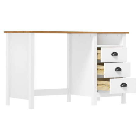 vidaXL Bureau Hill 3 lades 120x50x74 cm massief grenenhout afbeelding3 - 1