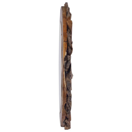 vidaXL Wandspiegel rond 60 cm teakhout afbeelding3 - 1