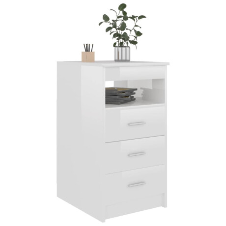 vidaXL Ladekast 40x50x76 cm bewerkt hout hoogglans wit afbeelding3 - 1