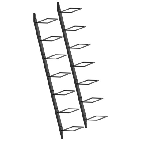 vidaXL Wijnrekken voor 14 flessen wandmontage 2 st metaal zwart afbeelding3 - 1