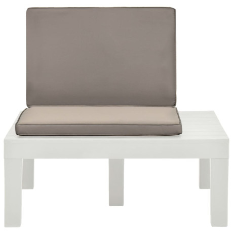 vidaXL Loungestoelen 2 st met kussens kunststof wit afbeelding3 - 1