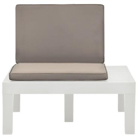 vidaXL Loungestoelen 4 st met kussens kunststof wit afbeelding3 - 1