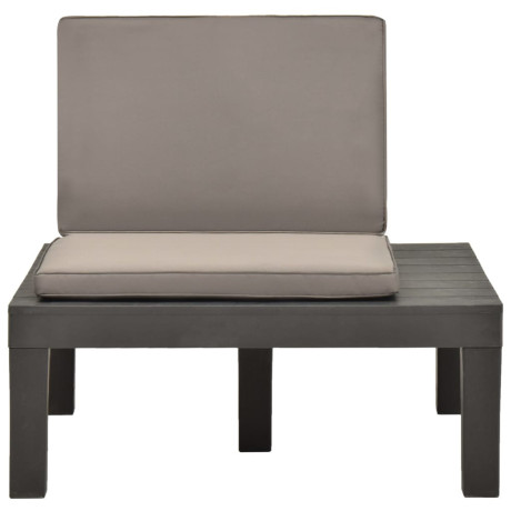 vidaXL Loungestoelen 2 st met kussens kunststof antraciet afbeelding3 - 1