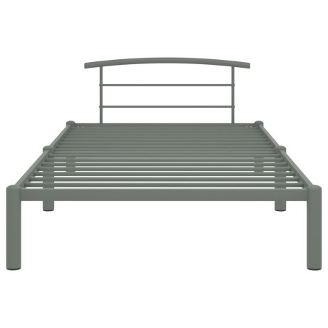 vidaXL Bedframe metaal grijs 90x200 cm afbeelding3 - 1