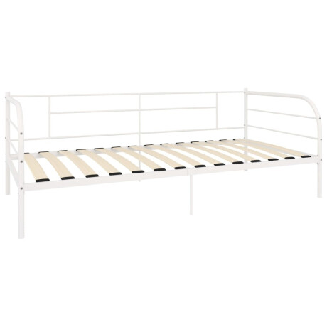 vidaXL Bedbank metaal wit 90x200 cm afbeelding3 - 1