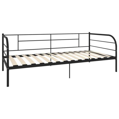 vidaXL Bedbank metaal zwart 90x200 cm afbeelding3 - 1