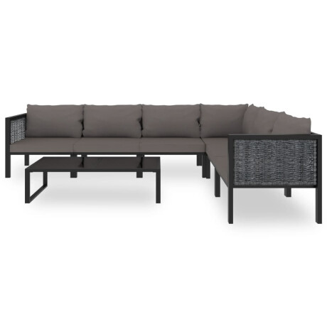 vidaXL 7-delige Loungeset met kussens poly rattan antraciet afbeelding3 - 1