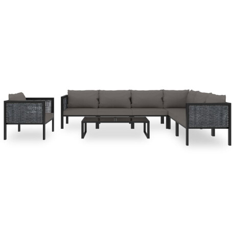 vidaXL 8-delige Loungeset met kussens poly rattan antraciet afbeelding3 - 1