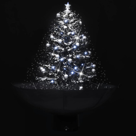 vidaXL Kerstboom sneeuwend met paraplubasis 75 cm PVC zwart afbeelding3 - 1