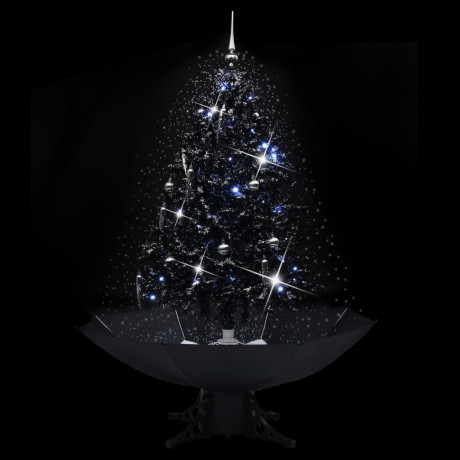 vidaXL Kerstboom sneeuwend met paraplubasis 140 cm PVC zwart afbeelding3 - 1
