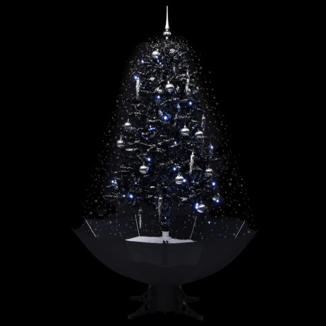 vidaXL Kerstboom sneeuwend met paraplubasis 170 cm PVC zwart afbeelding3 - 1