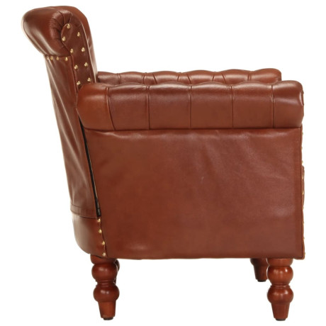 vidaXL Fauteuil echt geitenleer bruin afbeelding3 - 1