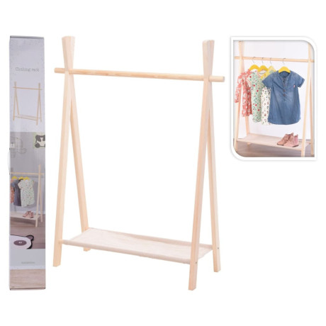 Storage solutions Kinderkledingrek met 1 schap grenenhout afbeelding3 - 1