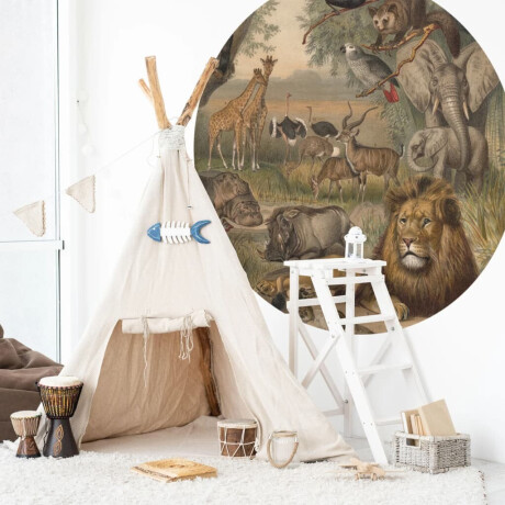 WallArt Behangcirkel Animals of Africa 142,5 cm afbeelding3 - 1