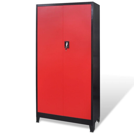 vidaXL Gereedschapskast met kist 90x40x180 cm staal rood en zwart afbeelding3 - 1
