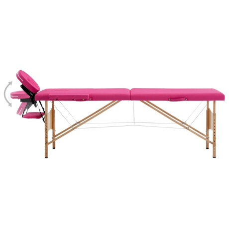 vidaXL Massagetafel inklapbaar 2 zones hout roze afbeelding3 - 1