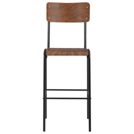 vidaXL Barstoelen 6 st massief multiplex staal afbeelding3 - 1