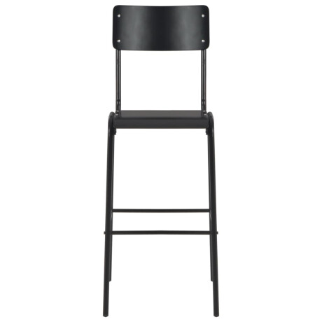 vidaXL Barstoelen 4 st massief multiplex staal zwart afbeelding3 - 1