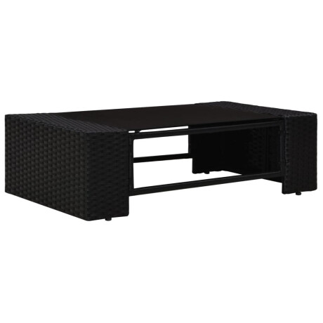 vidaXL 5-delige Loungeset poly rattan zwart afbeelding3 - 1