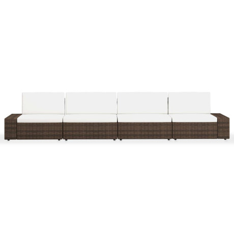 vidaXL 4-delige Loungeset poly rattan bruin afbeelding3 - 1